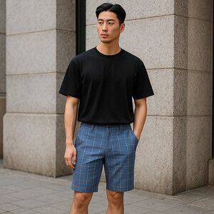 Under Armour HeatGear Men’s Hybrid Shorts Gray Plaid Size 40 Golf Activewear